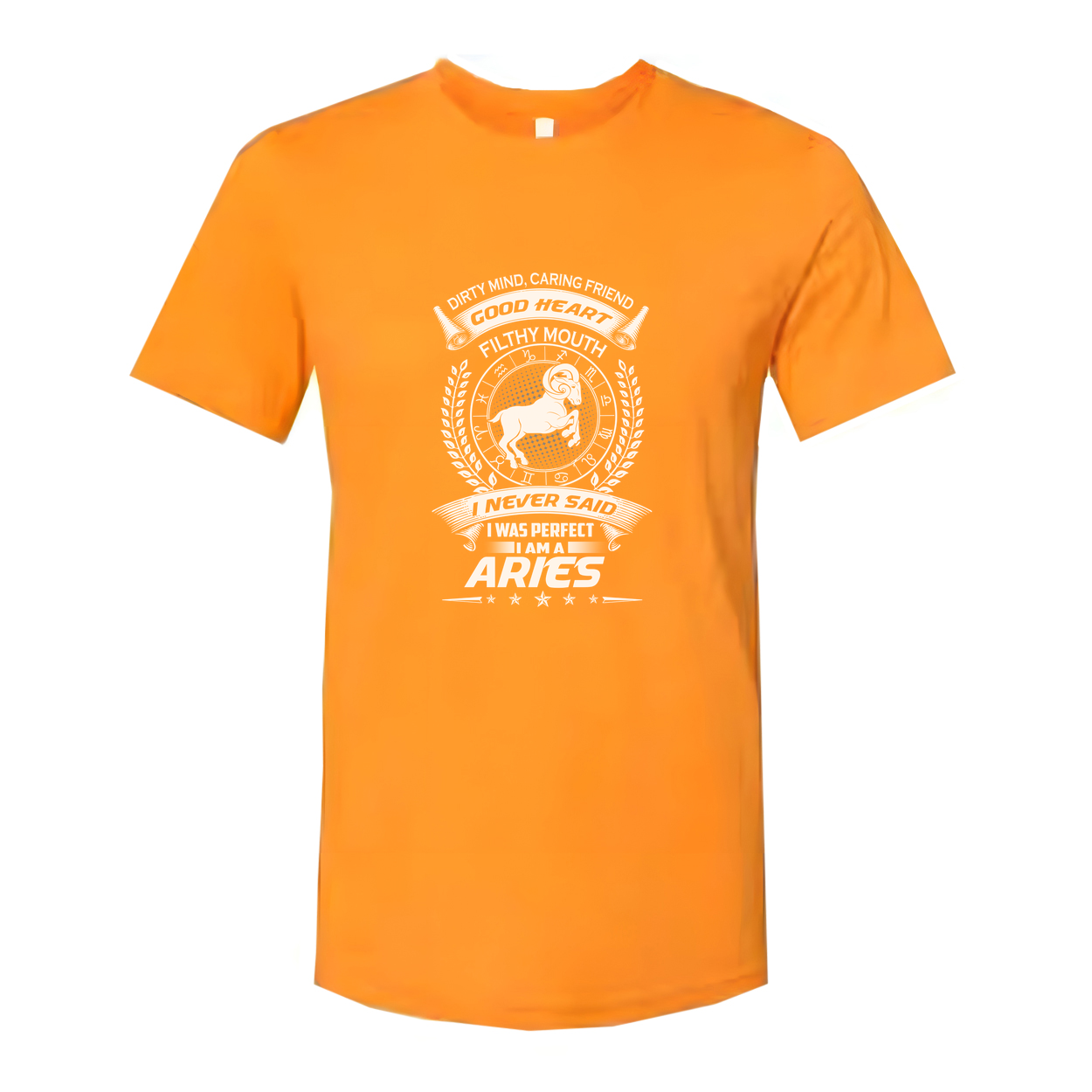 Unisex Aries Zodiac Sign Graphic T Shirt With Ram Emblem And Inspirational Text Comfort Fit