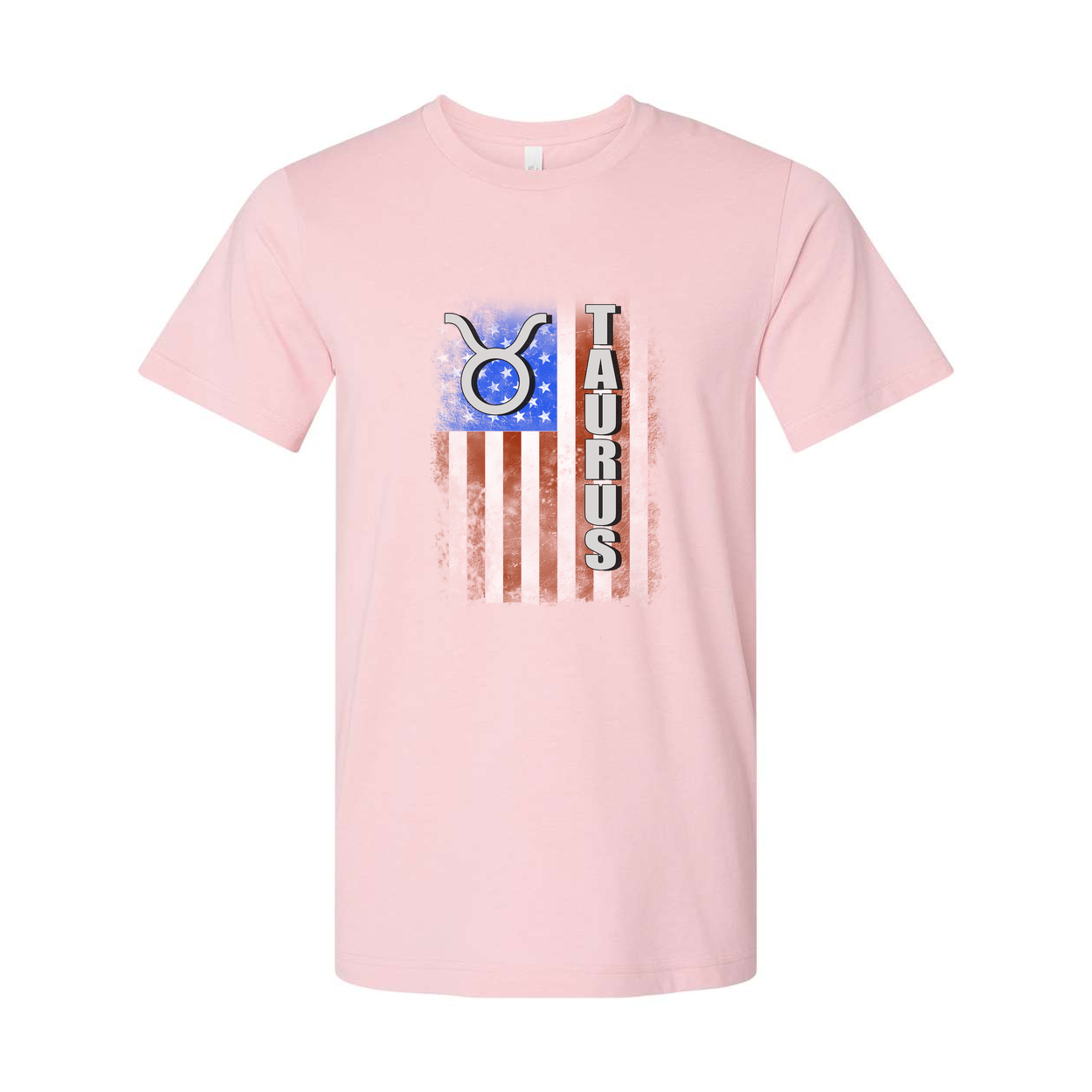 Taurus Zodiac Flag Graphic Tee For Unisex Adults Featuring Star Spangled Design