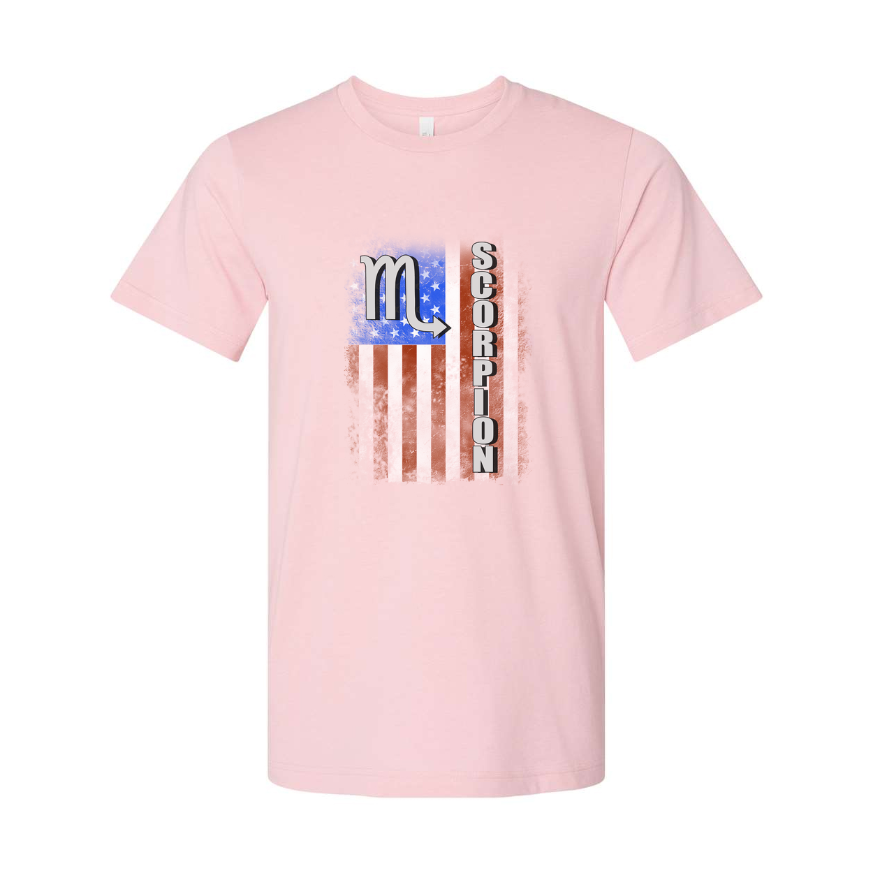 Unisex Scorpio Zodiac T Shirt With Distressed American Flag Graphic Design For Enthusiasts