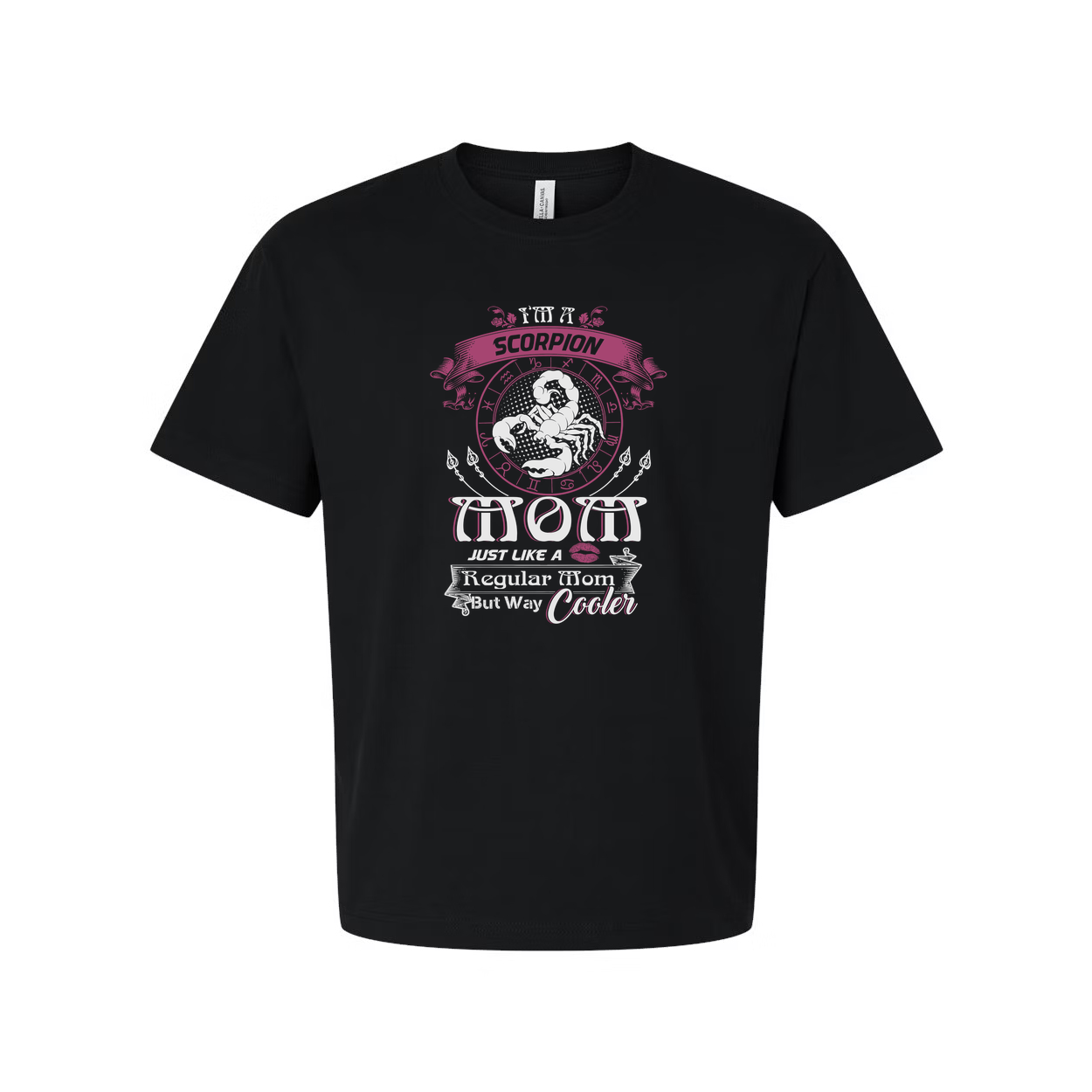 Scorpion Moon Zodiac Graphic Unisex T Shirt With Pink Emblem And Way Cooler Mom Quote