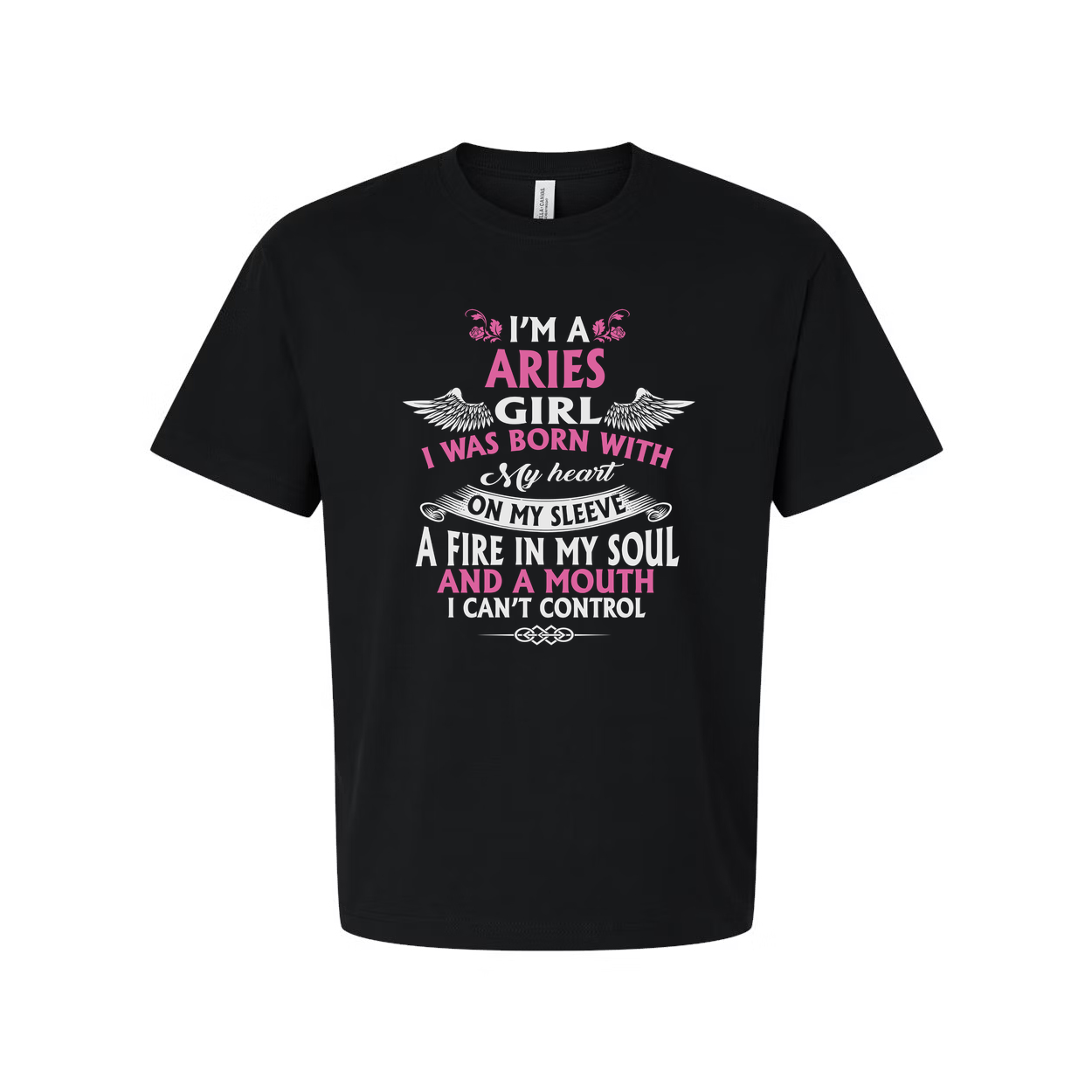 Aries Girl Zodiac T Shirt I Was Born With My Heart On My Sleeve Graphic Tee Unisex Fit