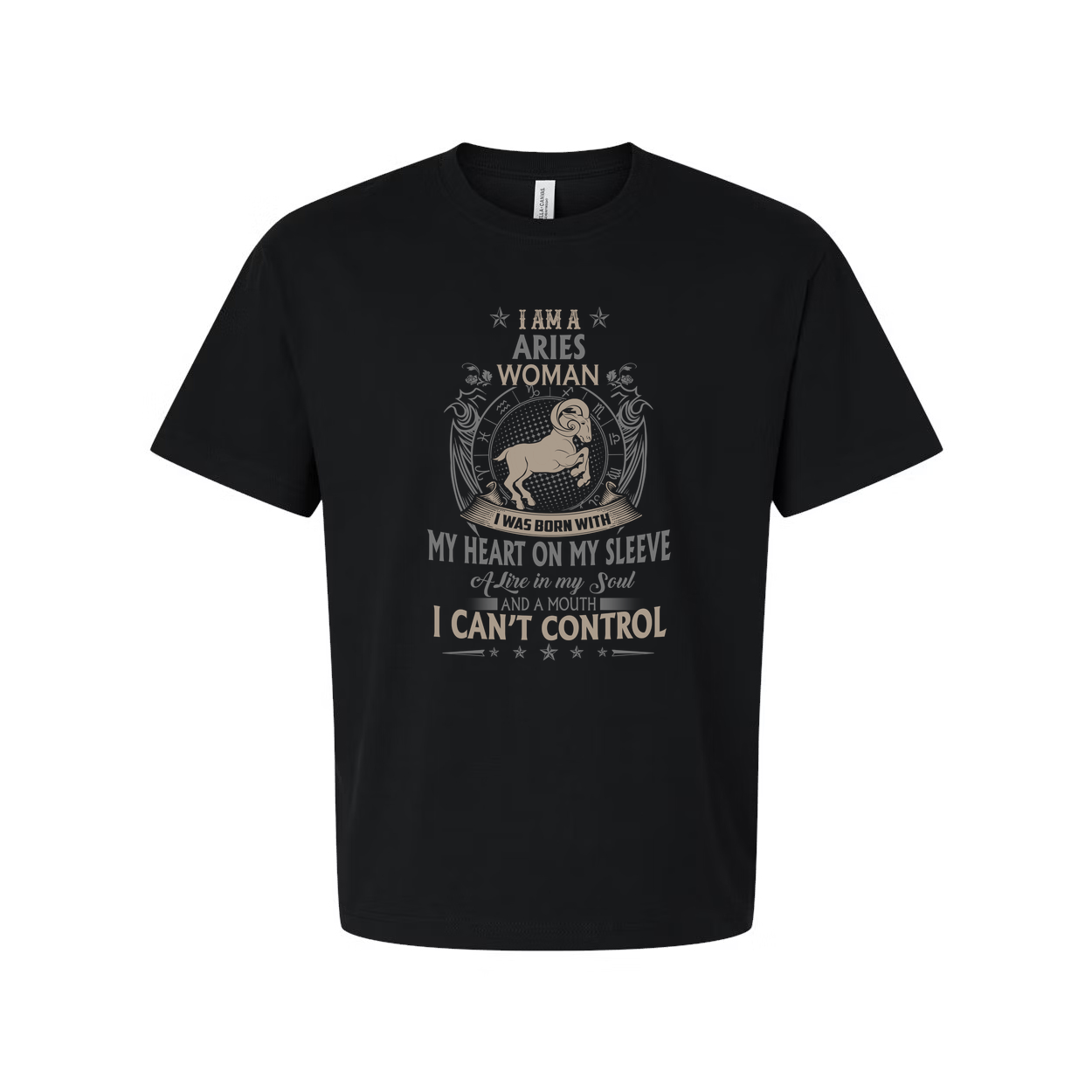 Aries Woman Graphic T Shirt With Zodiac Design Heart On My Sleeve Unisex Soft Casual Tee