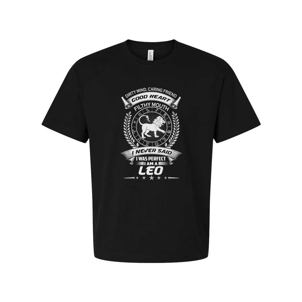 Zodiac Leo Graphic T Shirt For Unisex Adults With Playful Quotes And Crest Emblem