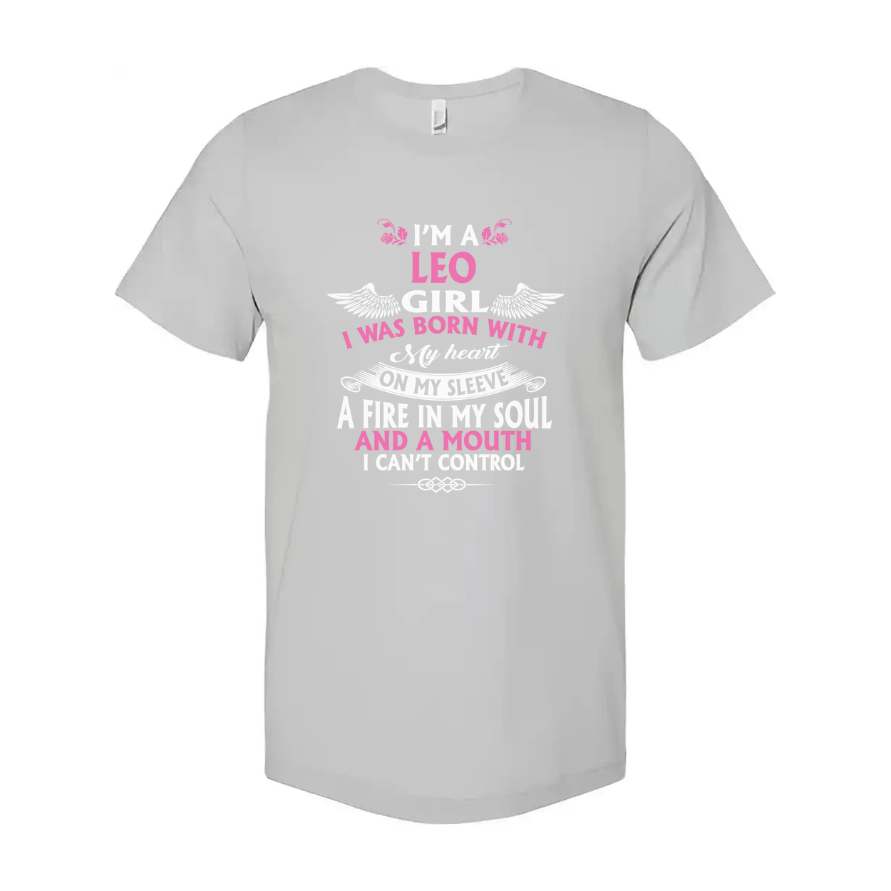 Leo Zodiac Graphic Unisex T Shirt I Am A Leo Girl Born With A Heart On My Sleeve