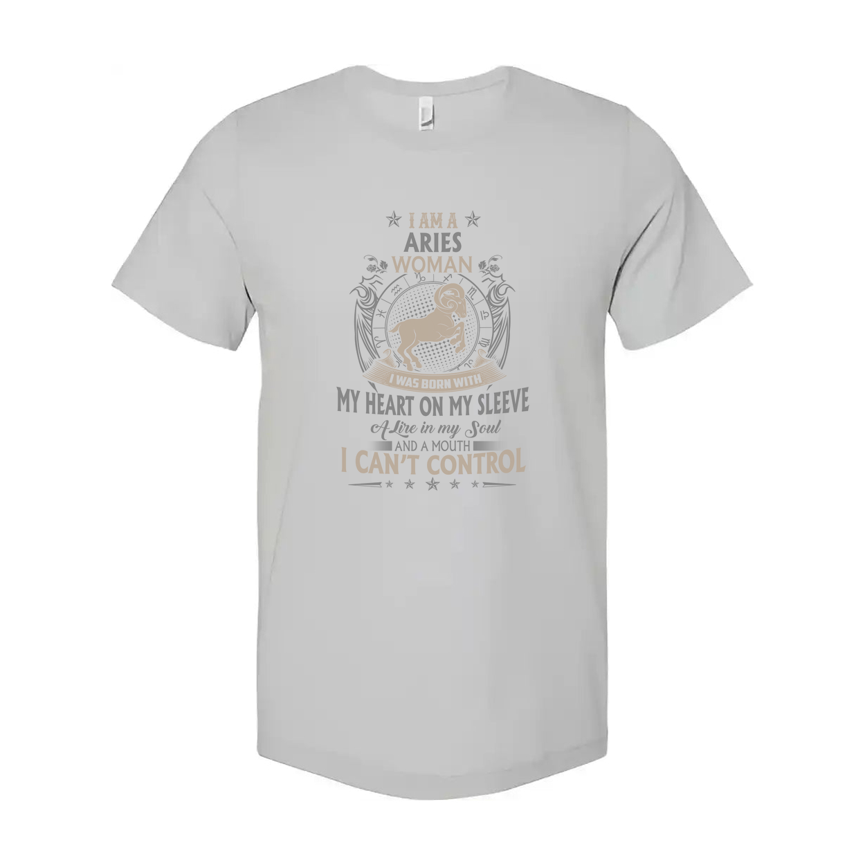 Aries Woman Graphic T Shirt With Zodiac Design Heart On My Sleeve Unisex Soft Casual Tee
