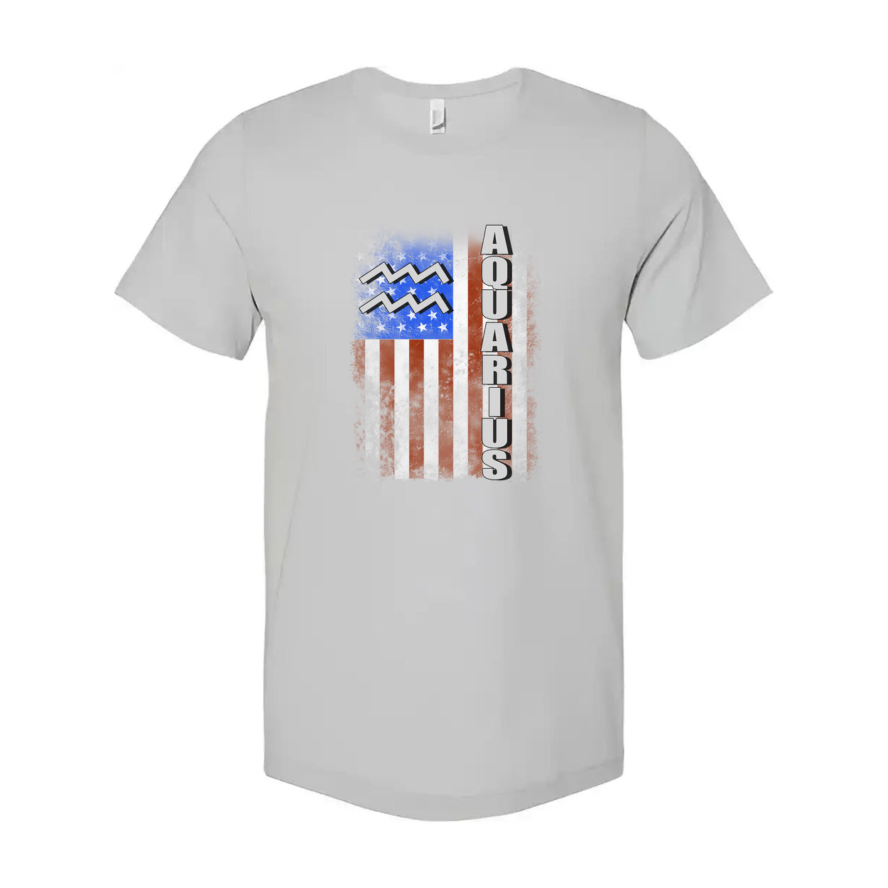 Aquarius Zodiac Flag Graphic Unisex T Shirt