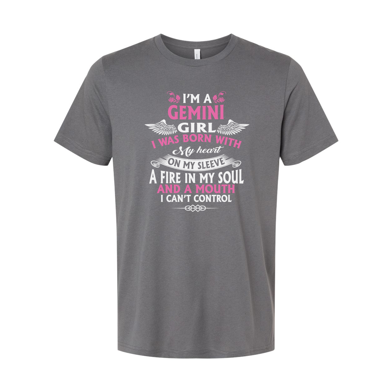 Gemini Girl Zodiac T Shirt With Quote I Was Born With A Heart On My Sleeve And A Fire In My Soul