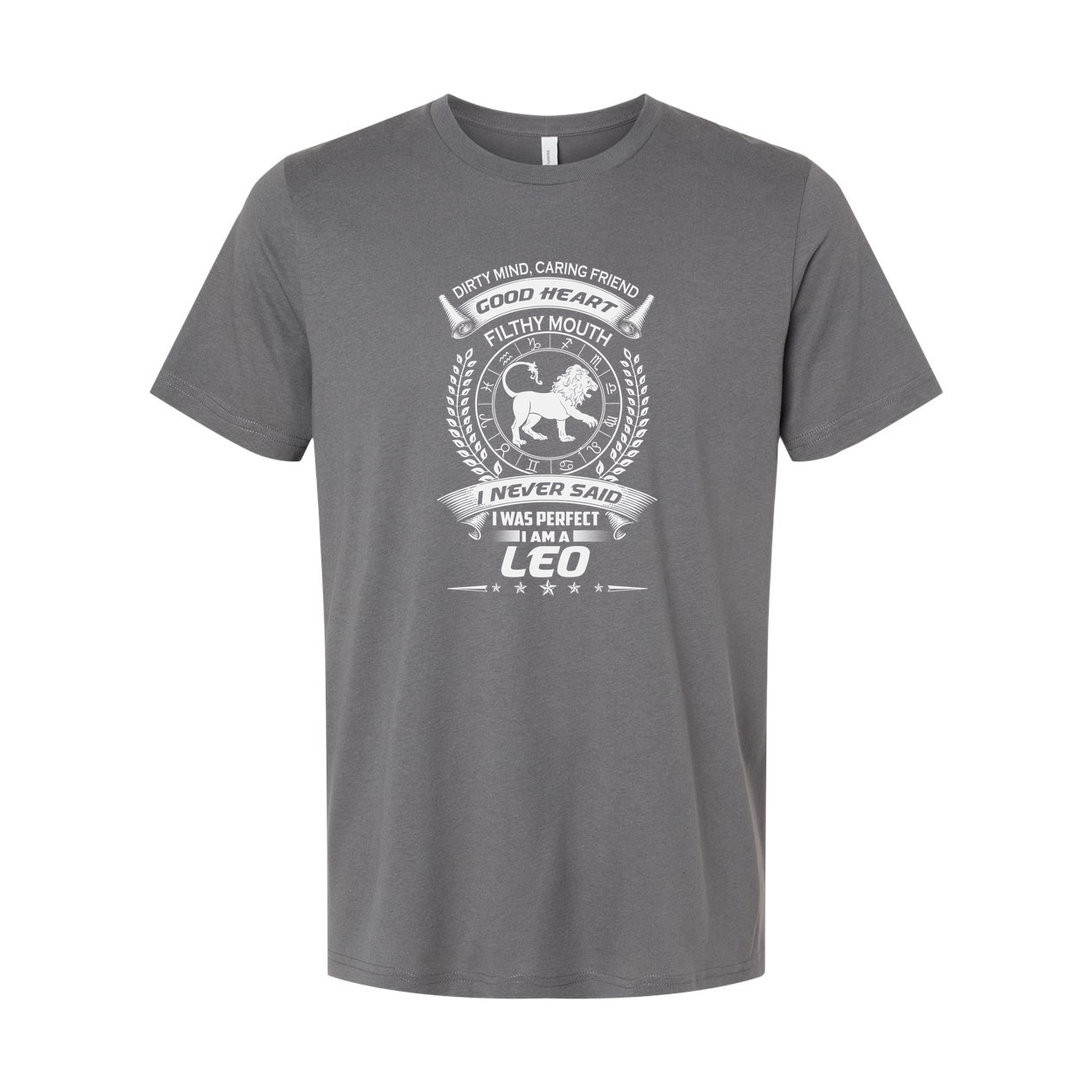 Zodiac Leo Graphic T Shirt For Unisex Adults With Playful Quotes And Crest Emblem