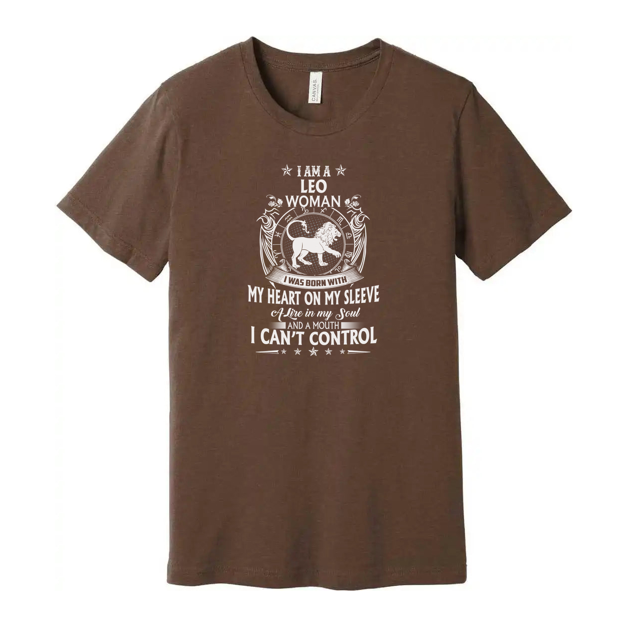 Leo Zodiac Woman Unisex T Shirt With Crest Emblem And I Am A Leo Woman Quote Graphic Design