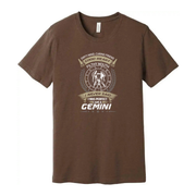 Gemini Zodiac Graphic Unisex T Shirt With Emblem Laurel Wreath And The Motto I Never Said I Was Perfect