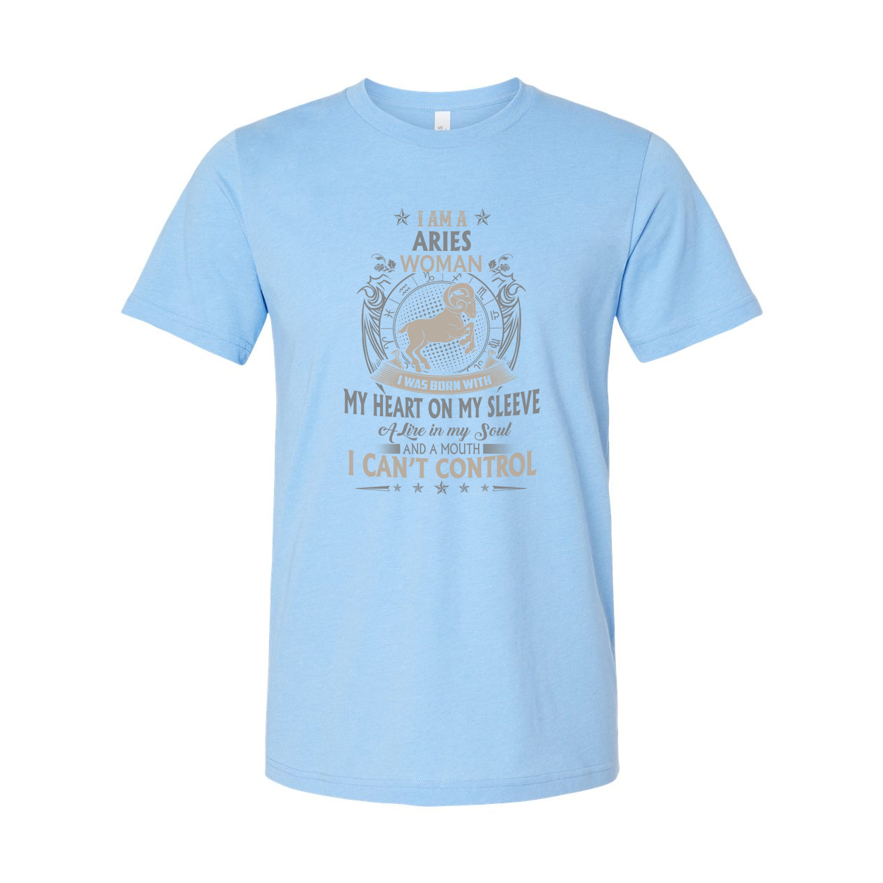 Aries Woman Graphic T Shirt With Zodiac Design Heart On My Sleeve Unisex Soft Casual Tee