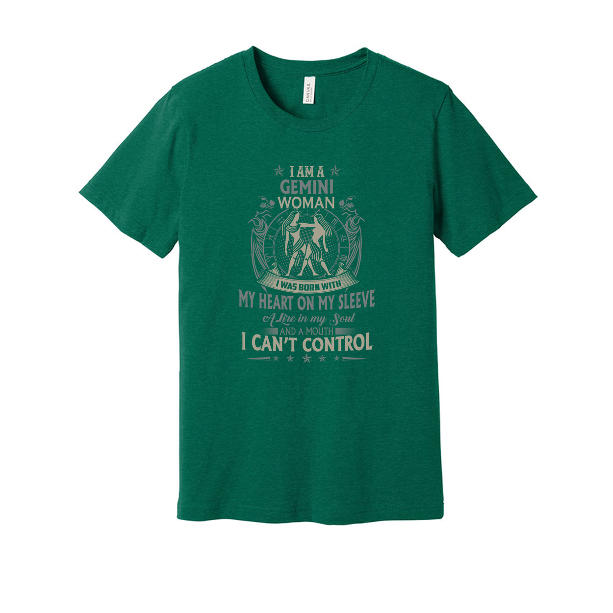 Gemini Zodiac Unisex Graphic Tee Featuring I Am A Gemini Woman And I Was Born With My Heart On My Sleeve