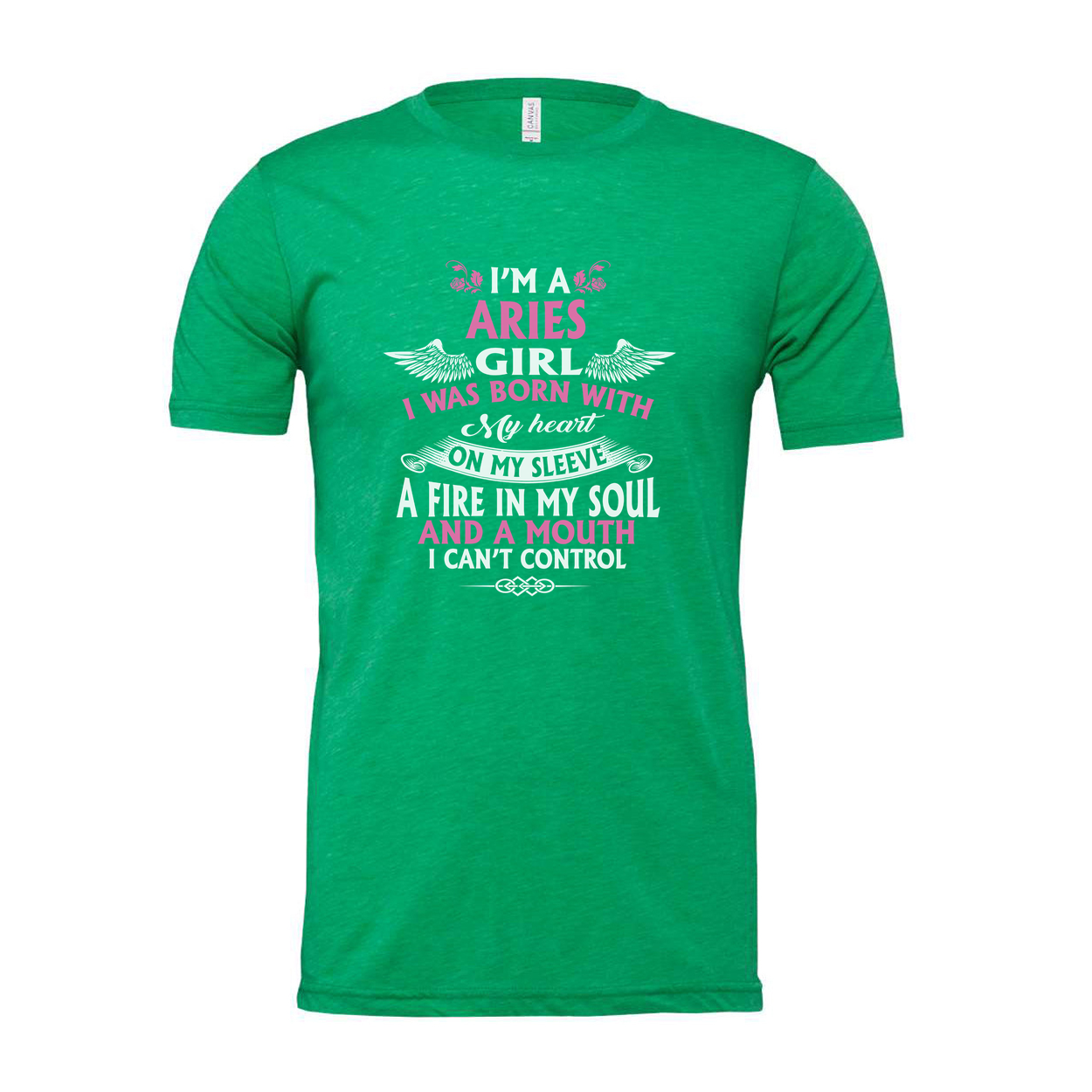 Aries Girl Zodiac T Shirt I Was Born With My Heart On My Sleeve Graphic Tee Unisex Fit