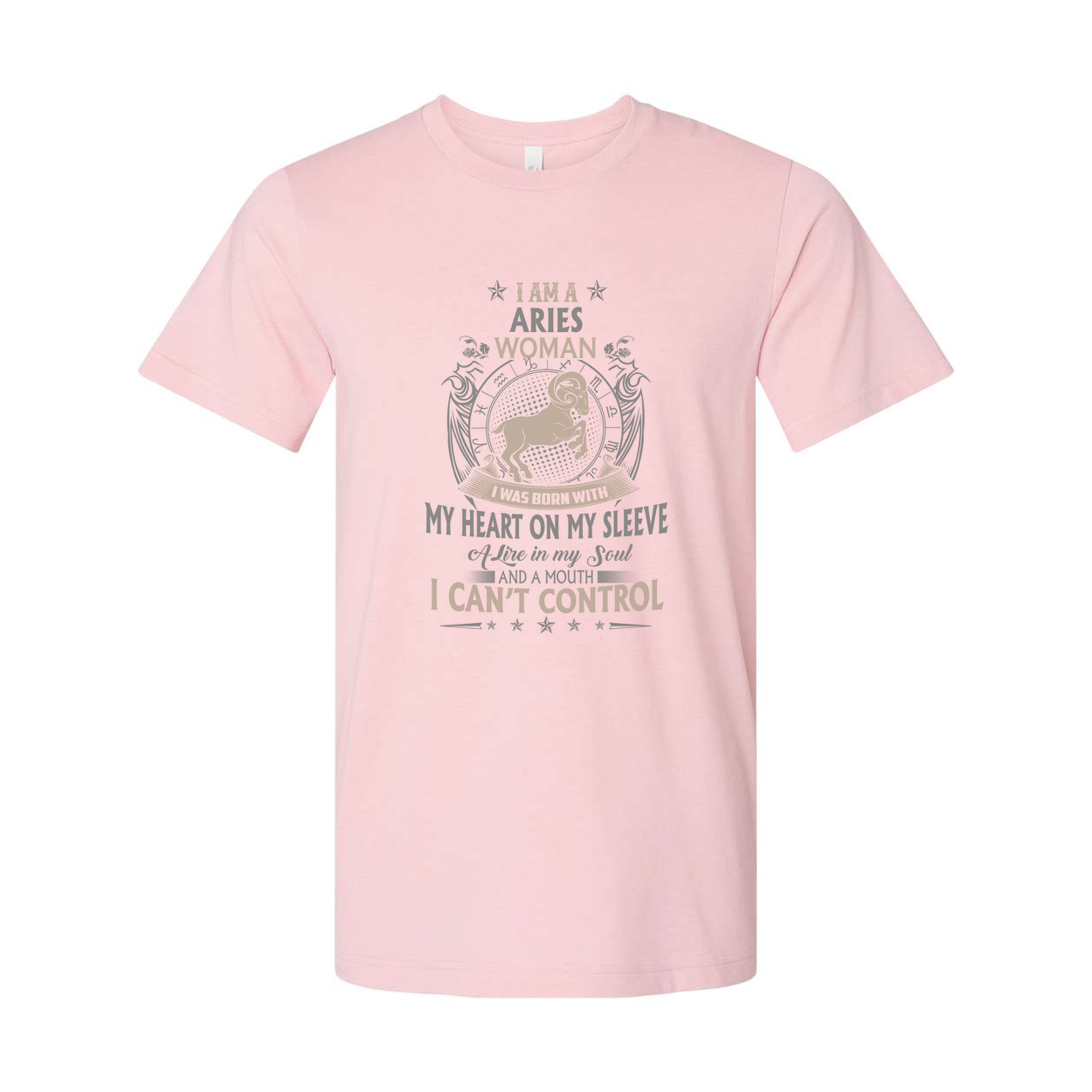 Aries Woman Graphic T Shirt With Zodiac Design Heart On My Sleeve Unisex Soft Casual Tee