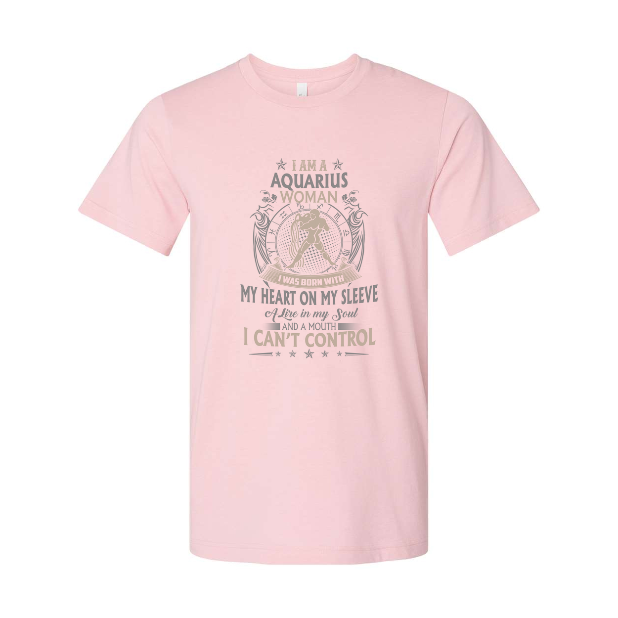 Aquarius Woman Zodiac Unisex T Shirt I Was Born With My Heart On My Sleeve Graphic Tee
