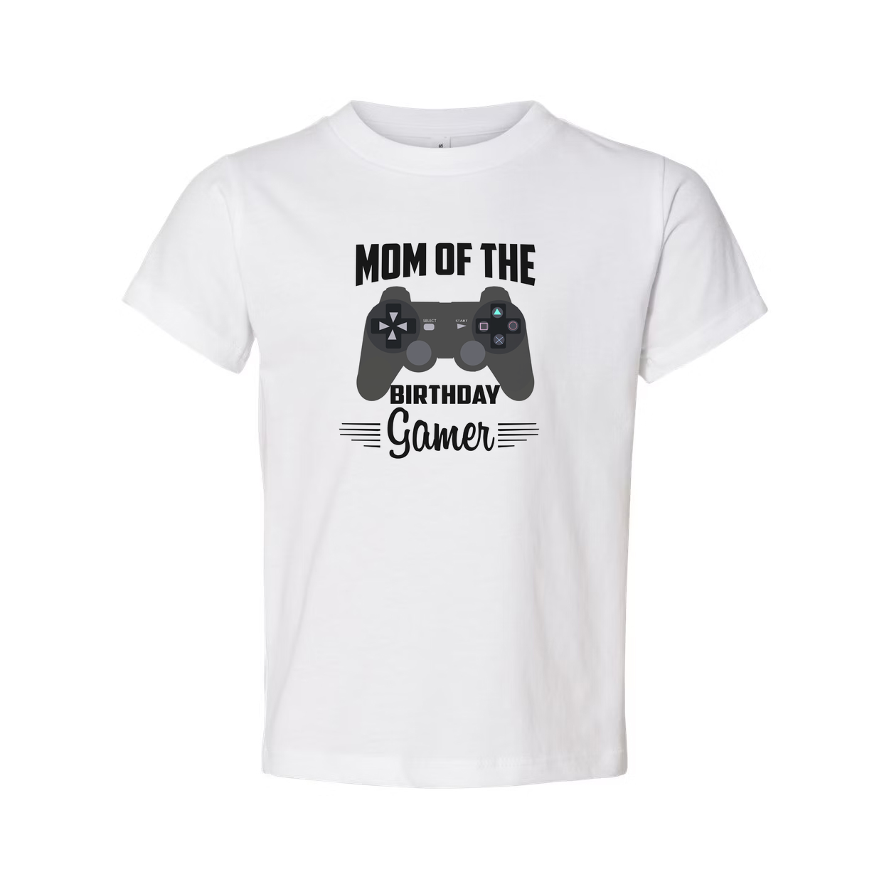 Mom Of The Birthday Gamer Unisex Graphic T Shirt For Adults Short Sleeve Casual Top