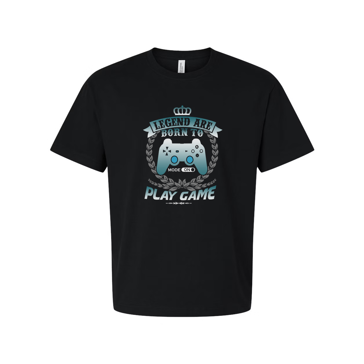 Gamer Unisex Graphic T Shirt Featuring Legend Are Born To Play Game Emblem And Laurel Wreath