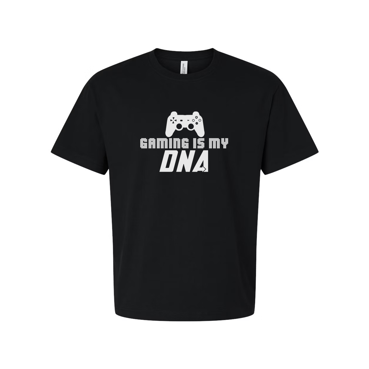 Gaming Is My DNA Unisex Graphic T Shirt With Game Controller Emblem For Gamers And Esports Fans