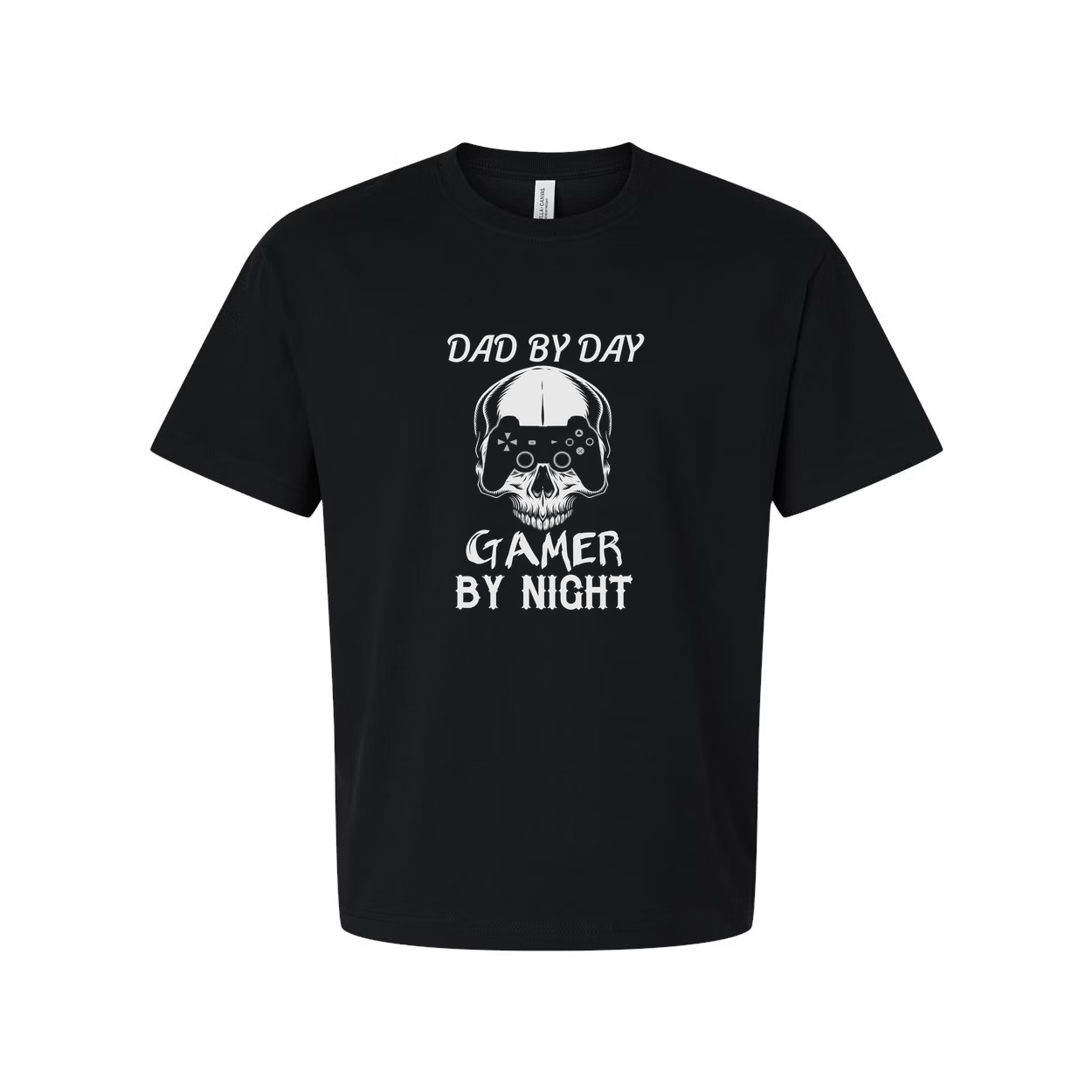Dad By Day Gamer By Night Skull Controller Graphic Tee Unisex Short Sleeve Shirt