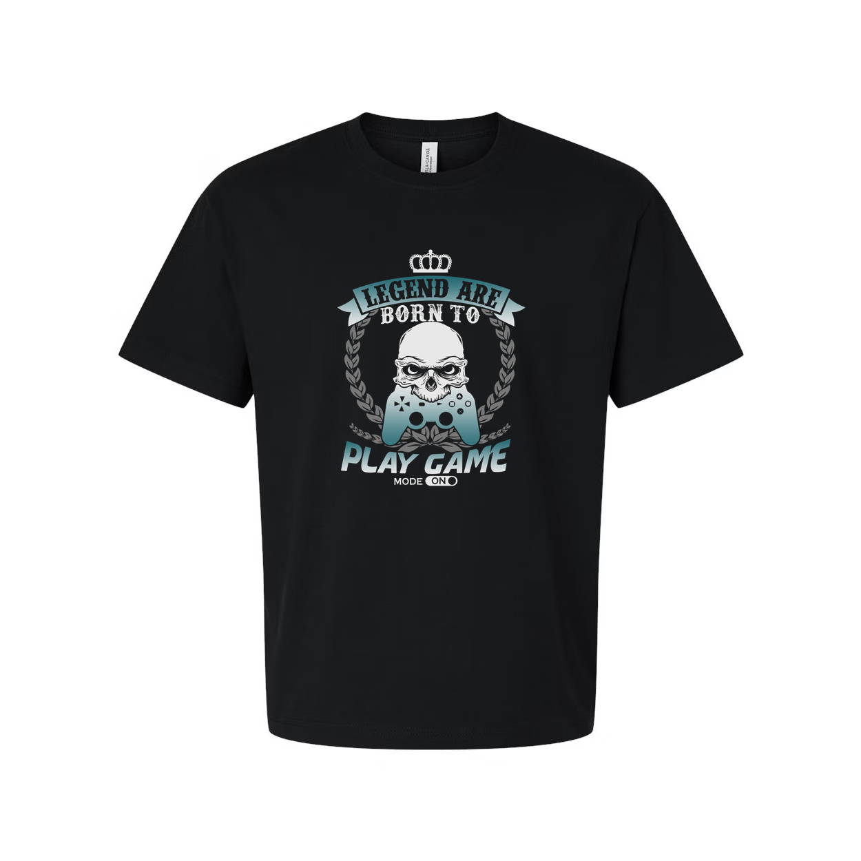 Unisex Gamer Graphic T Shirt With Legend Are Born To Play Game Laurel Wreath Emblem