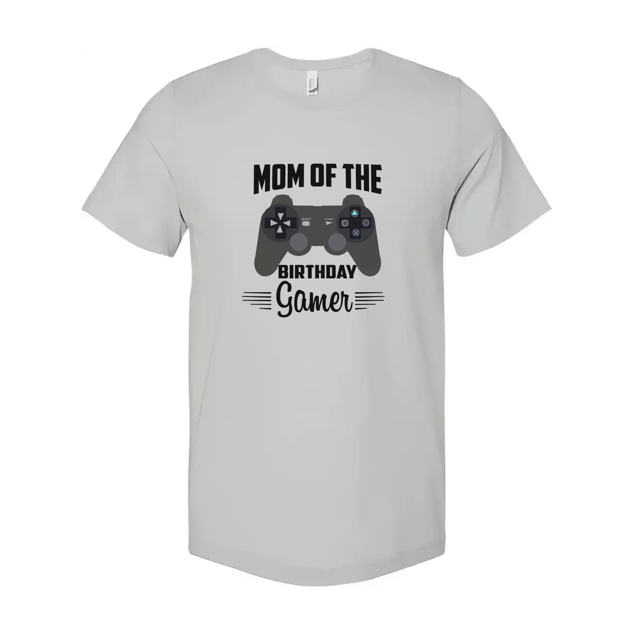 Mom Of The Birthday Gamer Unisex Graphic T Shirt For Adults Short Sleeve Casual Top