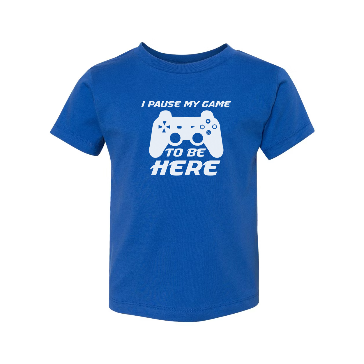Unisex Gamer Graphic Tee With Controller Silhouette And The Phrase I Pause My Game To Be Here