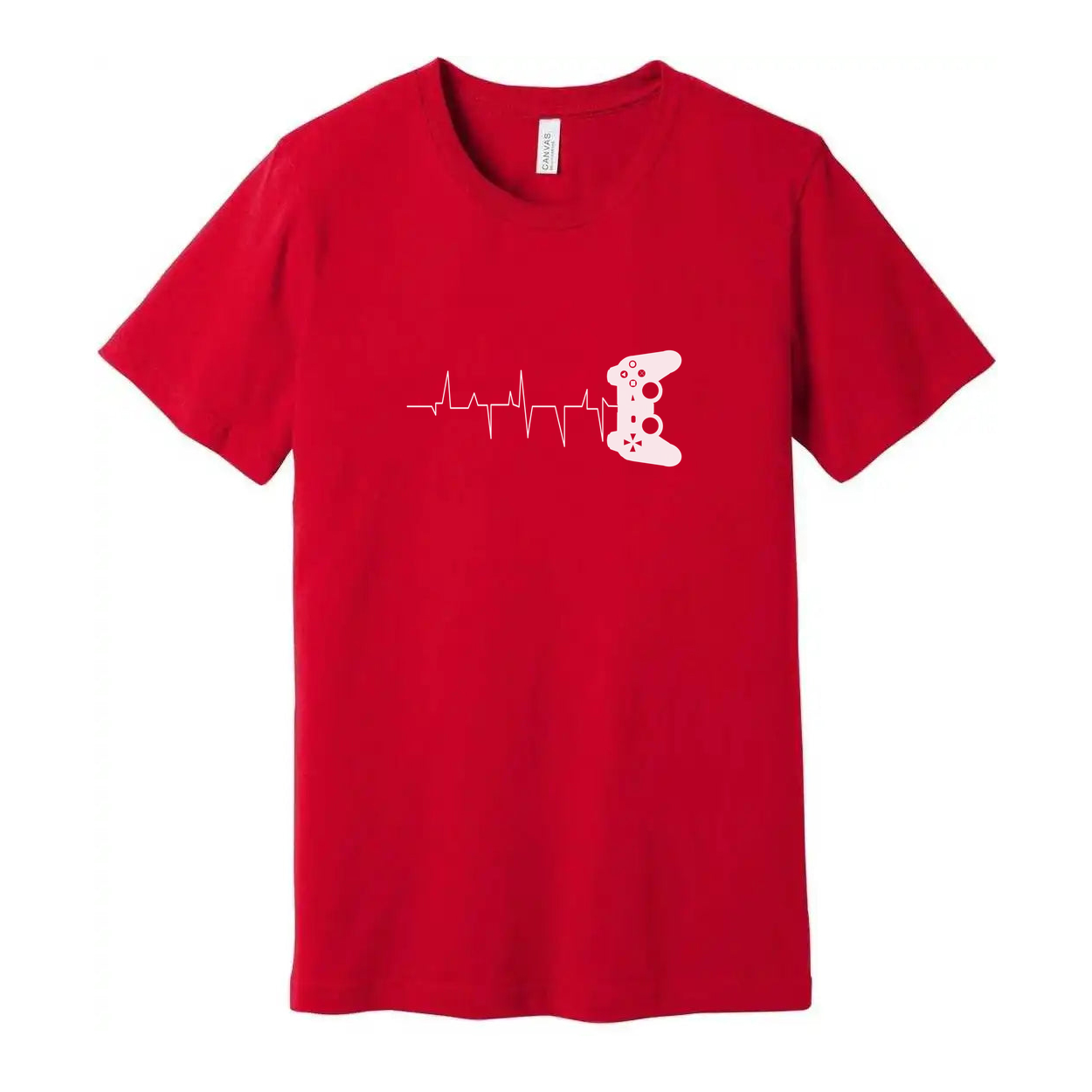 Unisex Gamer Heartbeat Line With Controller Graphic Tee For Casual Gamers And Esports Fans