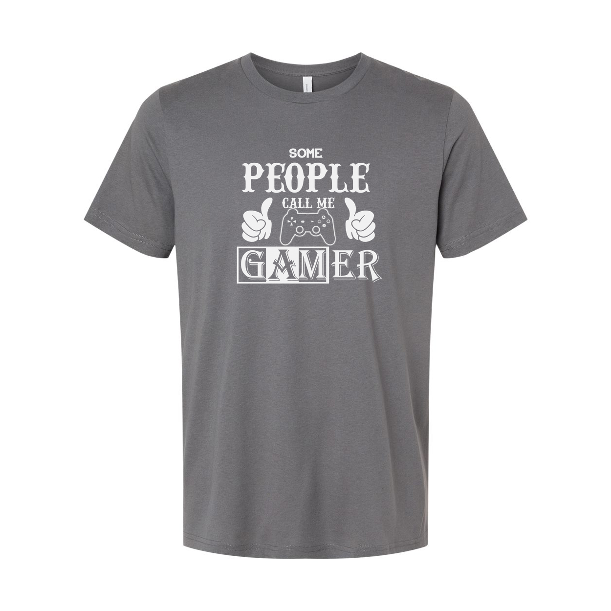 Some People Call Me Gamer Graphic Tee With Controller Icon And Thumbs Up Design Details