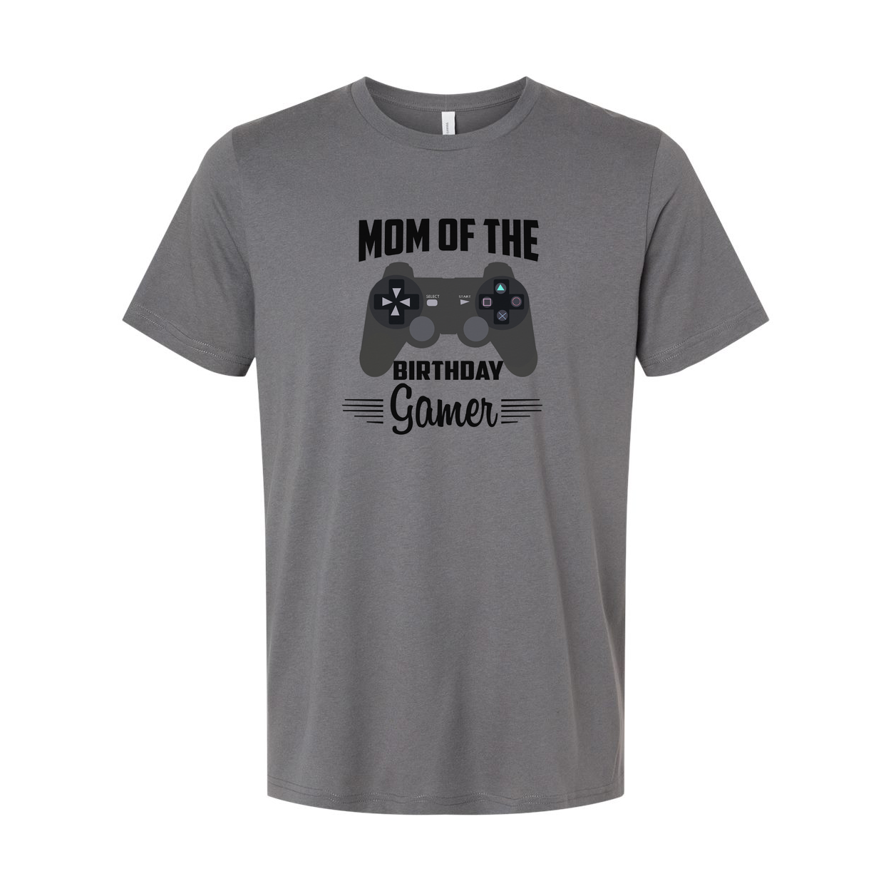 Mom Of The Birthday Gamer Unisex Graphic T Shirt For Adults Short Sleeve Casual Top