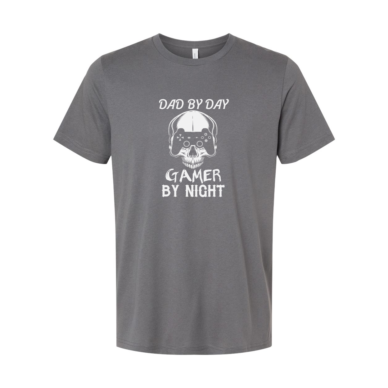Dad By Day Gamer By Night Skull Controller Graphic Tee Unisex Short Sleeve Shirt