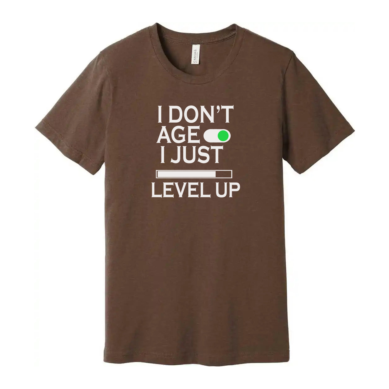 I Don't Age I Just Level Up Unisex Gamer Slogan Graphic Tee