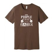 Some People Call Me Gamer Graphic Tee With Controller Icon And Thumbs Up Design Details