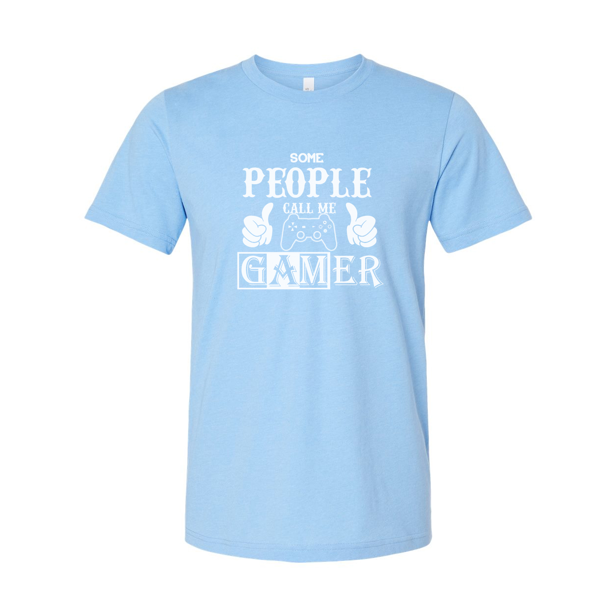 Some People Call Me Gamer Graphic Tee With Controller Icon And Thumbs Up Design Details