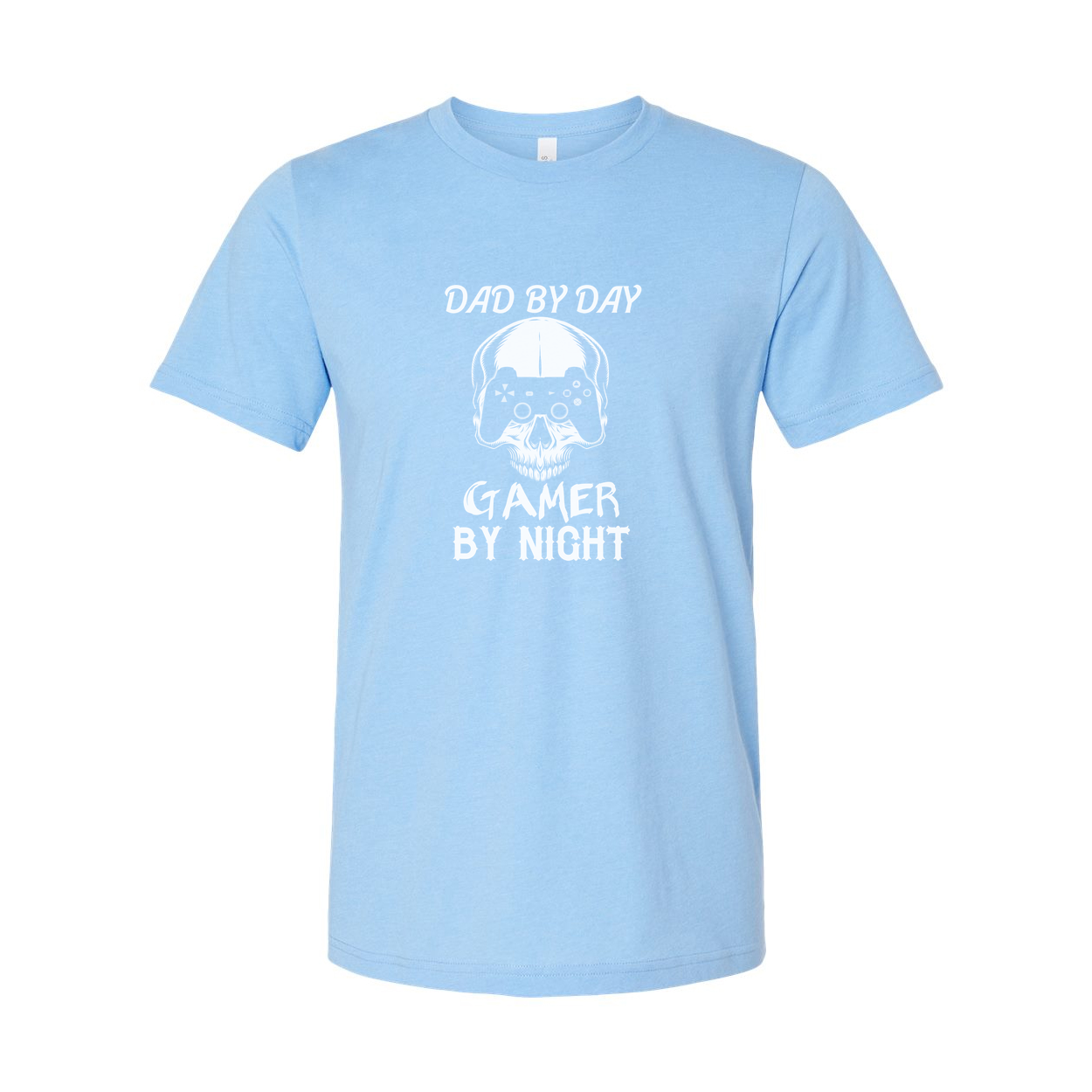 Dad By Day Gamer By Night Skull Controller Graphic Tee Unisex Short Sleeve Shirt