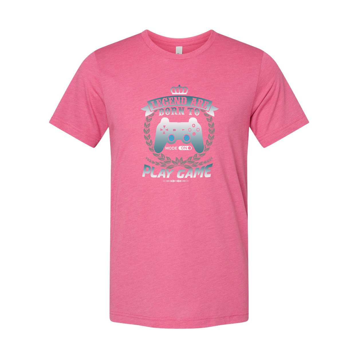 Gamer Unisex Graphic T Shirt Featuring Legend Are Born To Play Game Emblem And Laurel Wreath