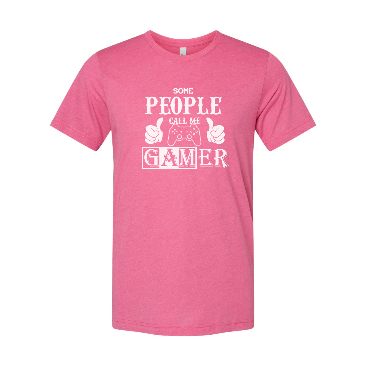 Some People Call Me Gamer Graphic Tee With Controller Icon And Thumbs Up Design Details