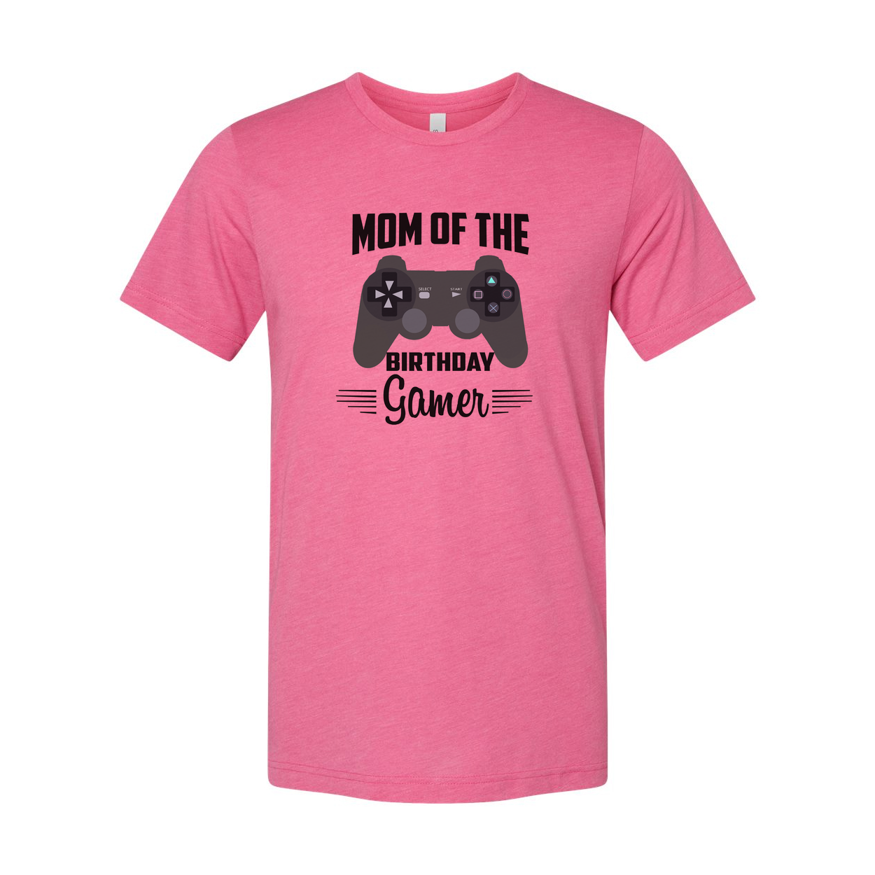 Mom Of The Birthday Gamer Unisex Graphic T Shirt For Adults Short Sleeve Casual Top