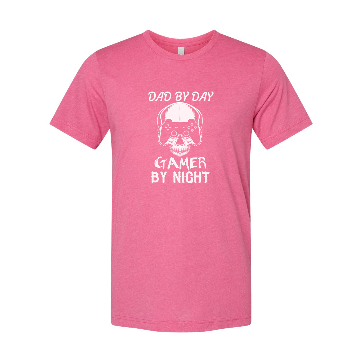 Dad By Day Gamer By Night Skull Controller Graphic Tee Unisex Short Sleeve Shirt