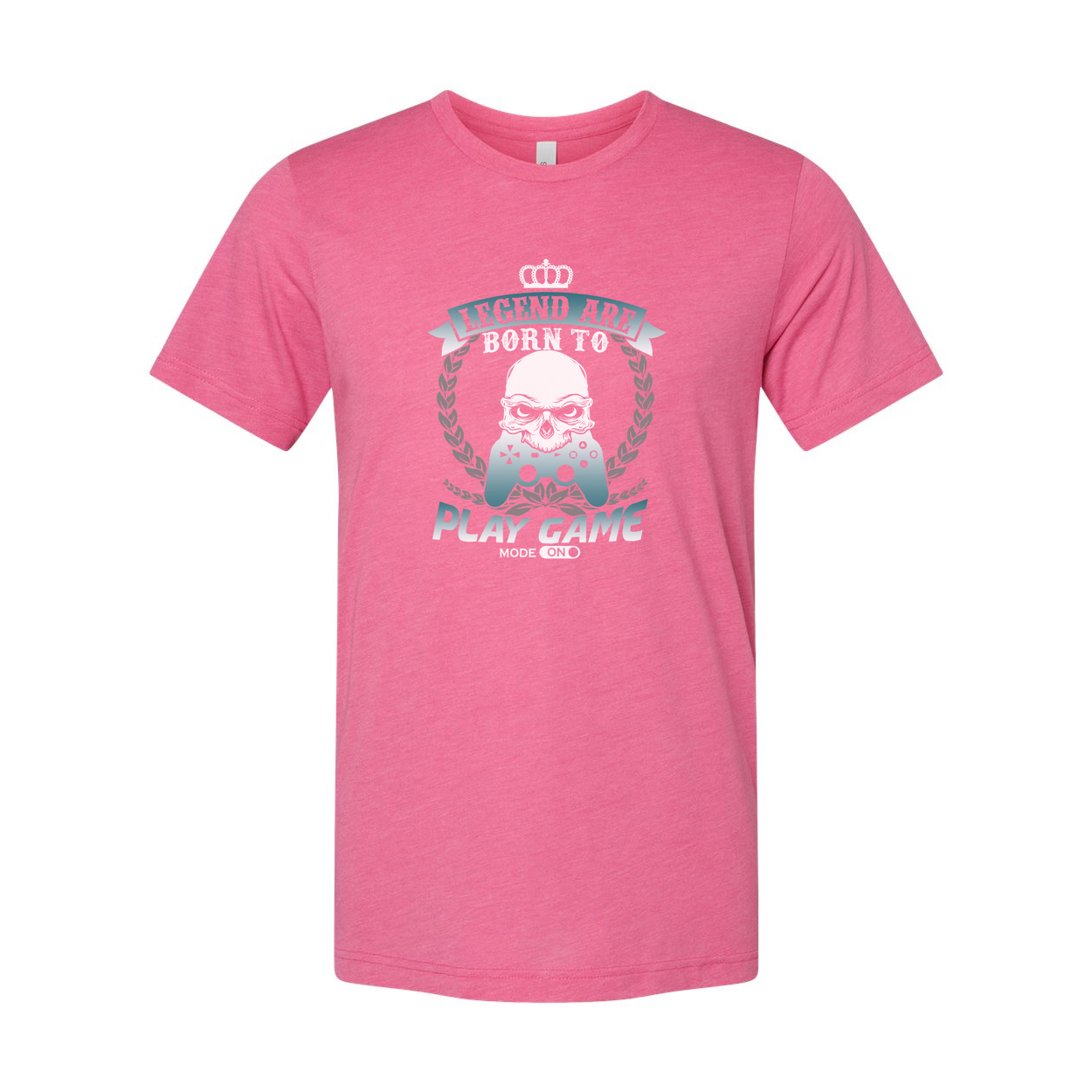 Unisex Gamer Graphic T Shirt With Legend Are Born To Play Game Laurel Wreath Emblem