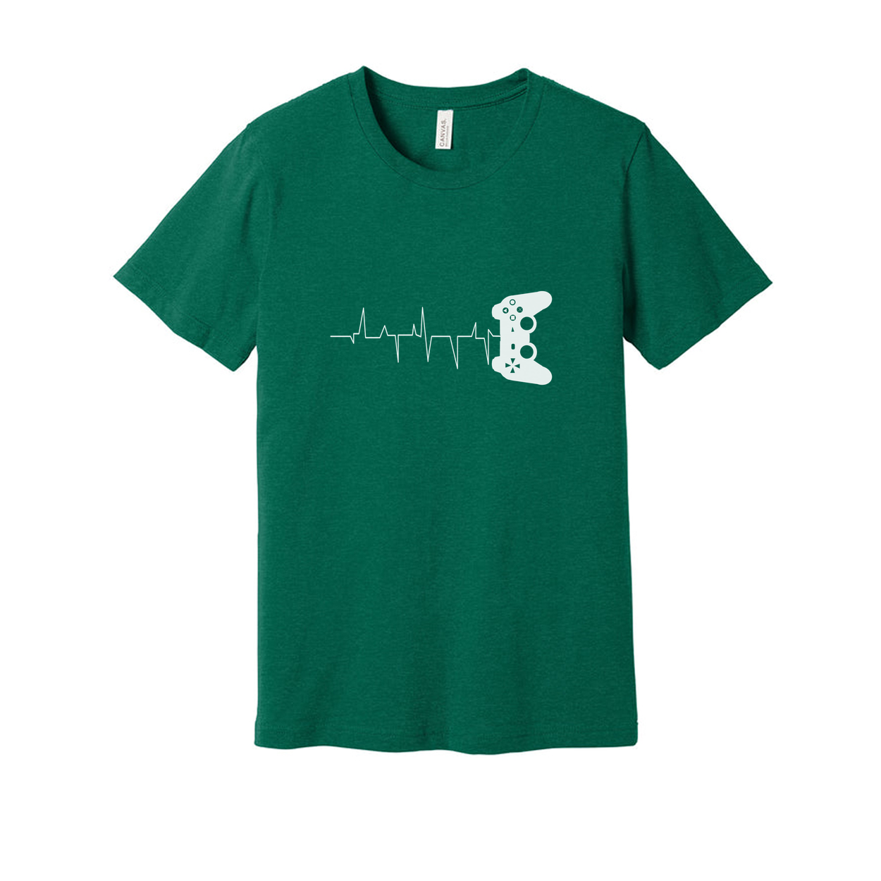 Unisex Gamer Heartbeat Line With Controller Graphic Tee For Casual Gamers And Esports Fans