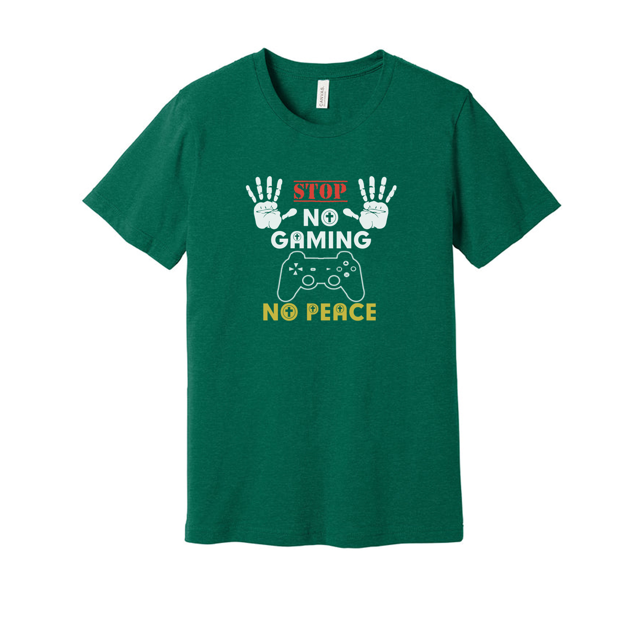 Unisex Graphic T Shirt With Stop No Gaming No Peace And Controller Illustration Design