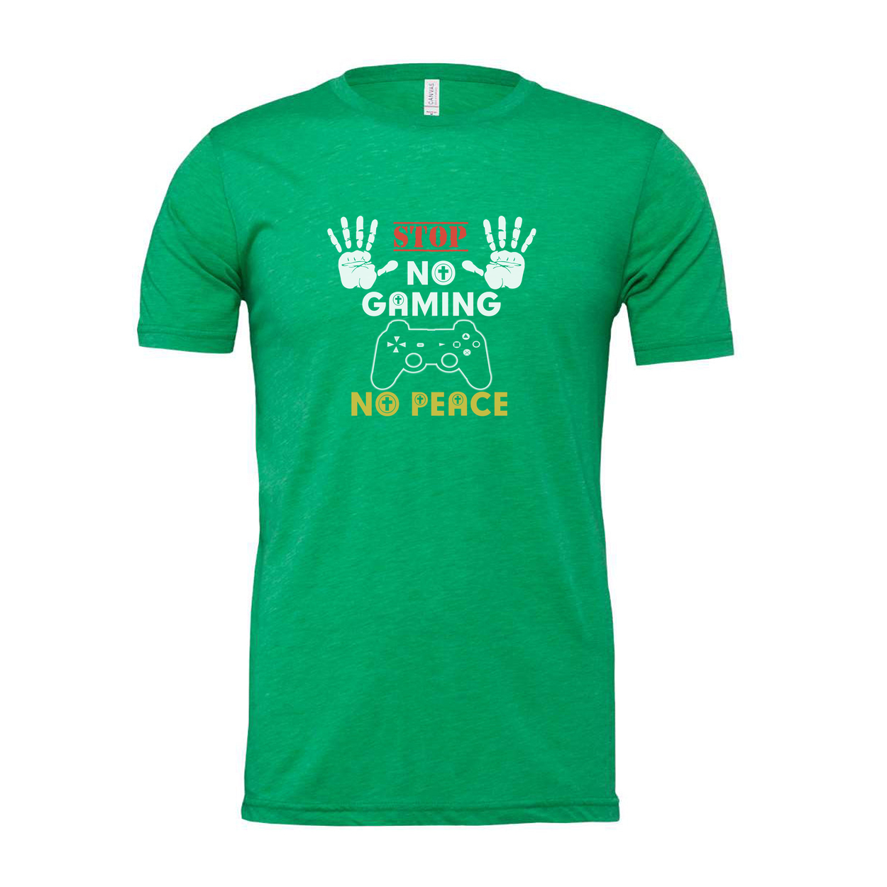 Unisex Graphic T Shirt With Stop No Gaming No Peace And Controller Illustration Design