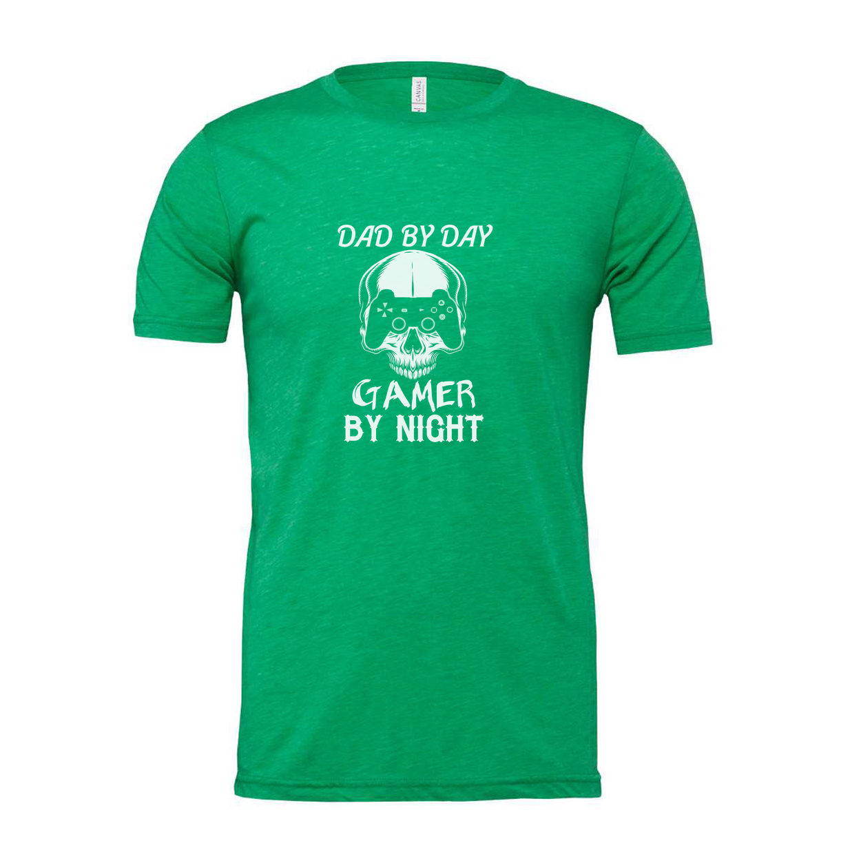 Dad By Day Gamer By Night Skull Controller Graphic Tee Unisex Short Sleeve Shirt