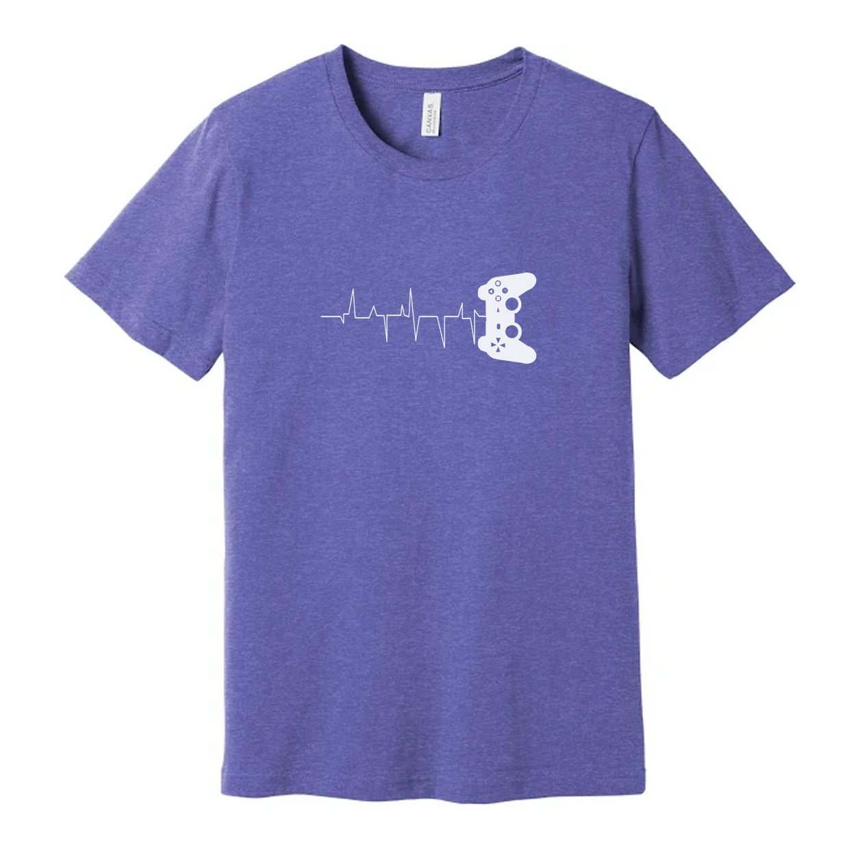 Unisex Gamer Heartbeat Line With Controller Graphic Tee For Casual Gamers And Esports Fans