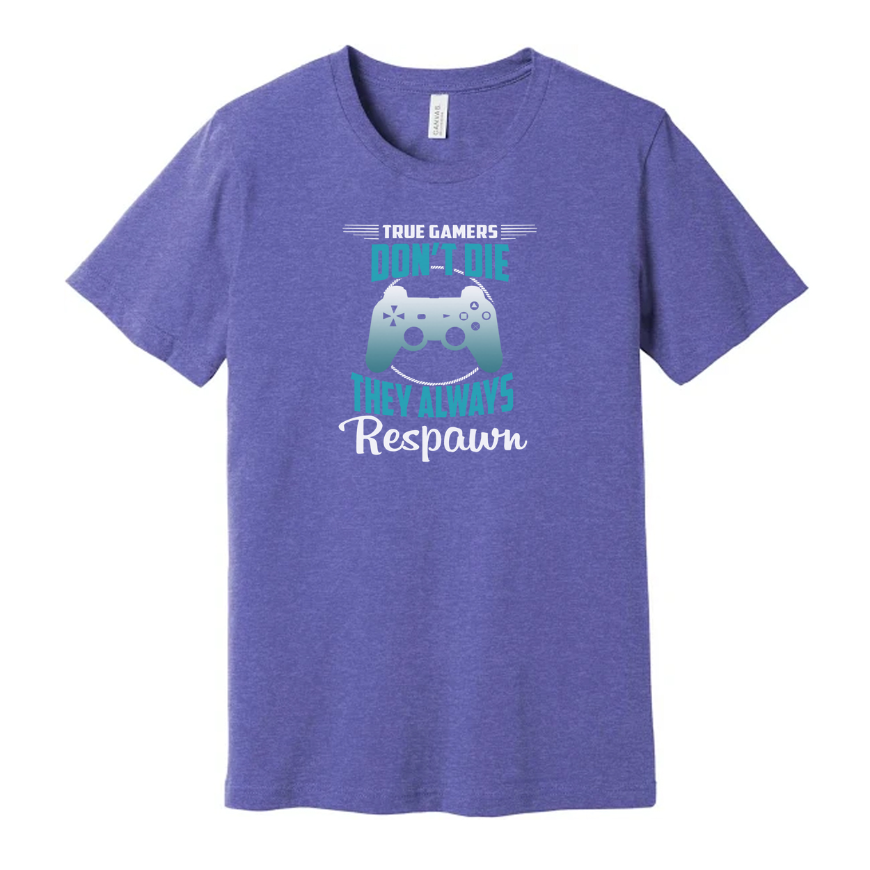 Unisex Gaming T Shirt With Dont Die They Always Respawn Controller Graphic Tee Shirt