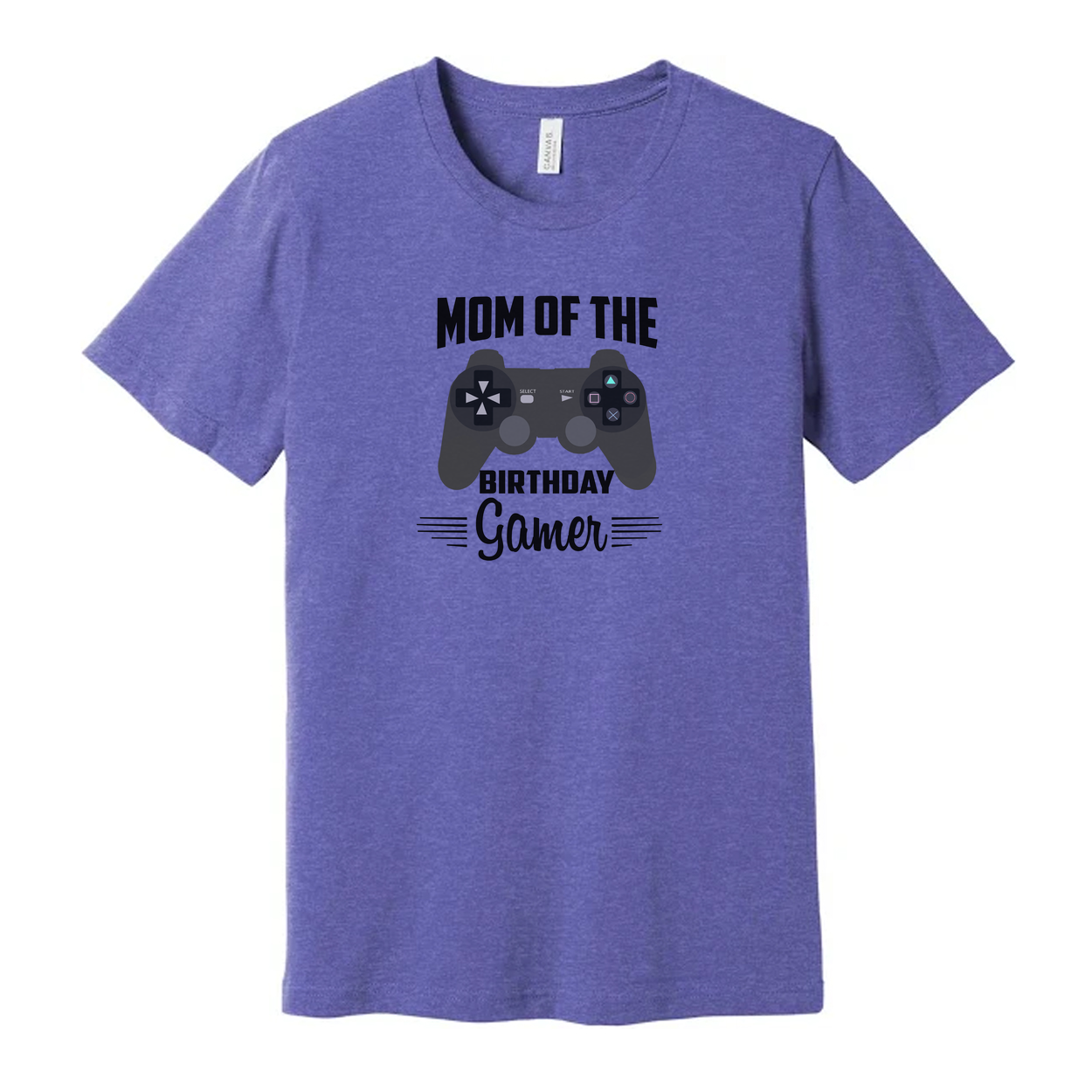 Mom Of The Birthday Gamer Unisex Graphic T Shirt For Adults Short Sleeve Casual Top