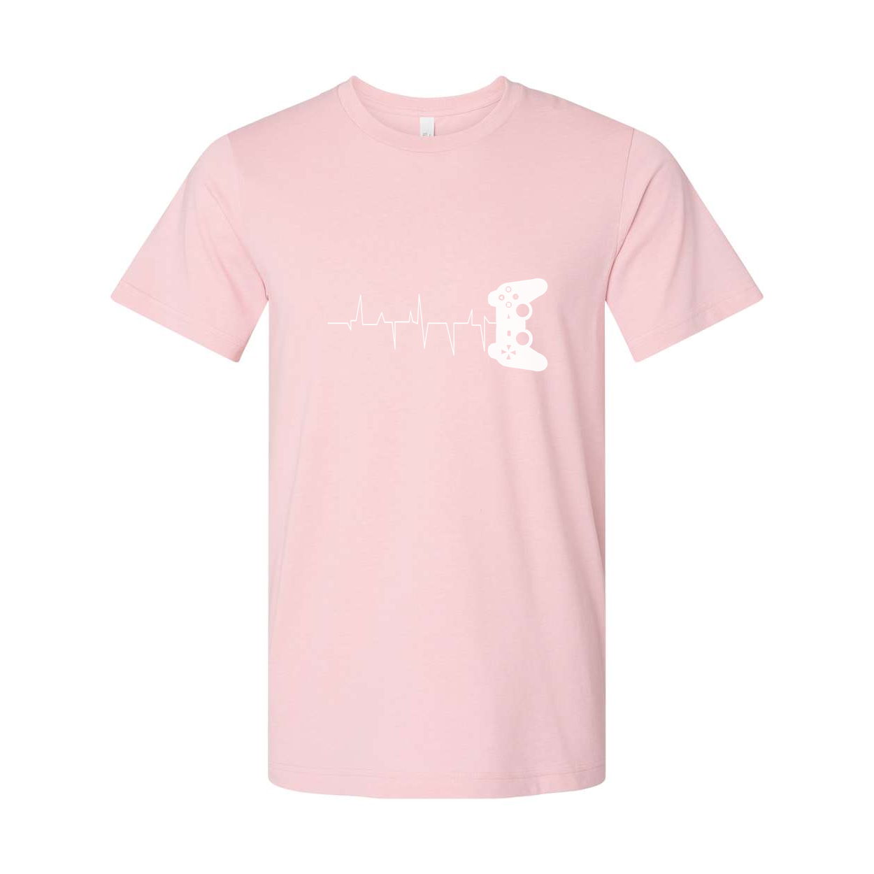 Unisex Gamer Heartbeat Line With Controller Graphic Tee For Casual Gamers And Esports Fans