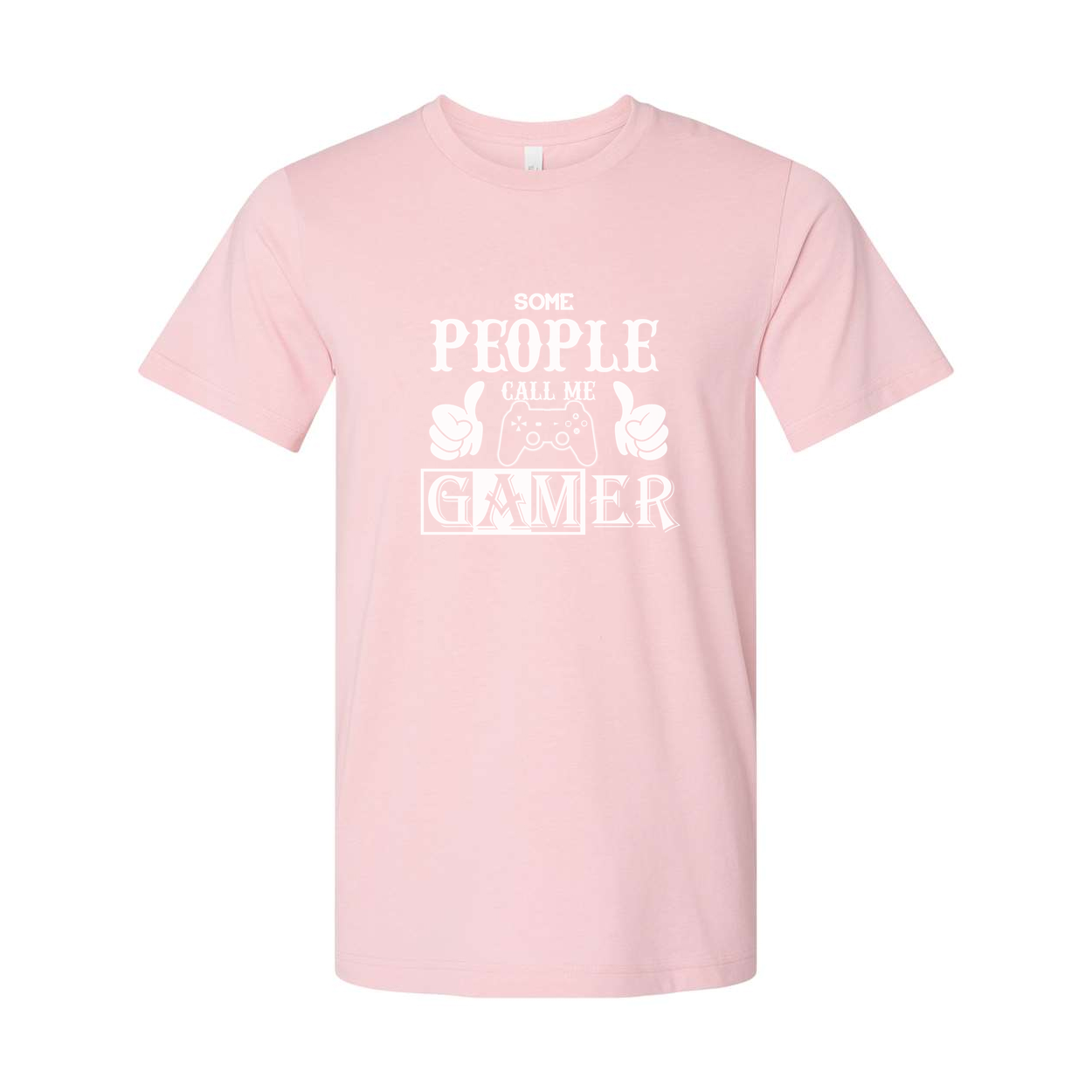 Some People Call Me Gamer Graphic Tee With Controller Icon And Thumbs Up Design Details