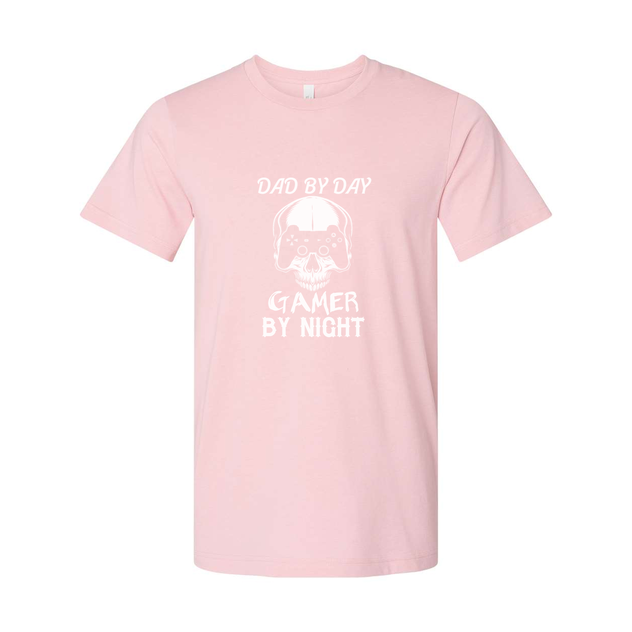 Dad By Day Gamer By Night Skull Controller Graphic Tee Unisex Short Sleeve Shirt