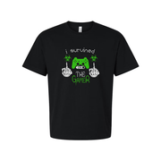 Unisex Gamer Graphic T Shirt With Neon Green Controller And I Survived The Gamer Text